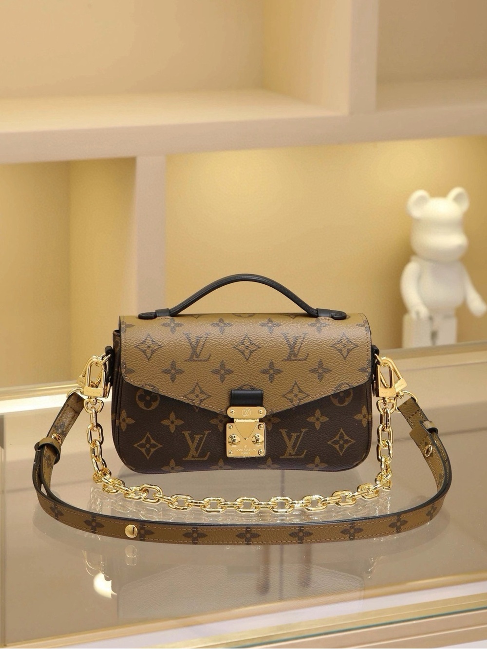 Louis Vuitton Brown Two-Tone Monogram Crossbody Bag with Gold Hardware